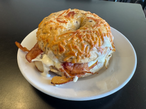 ITALIAN PARMESAN BAGEL + CHICKEN + BACON + RANCH + CHEESE